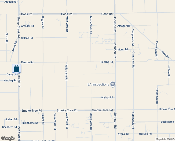 map of restaurants, bars, coffee shops, grocery stores, and more near 10870 Monte Vista Road in Phelan