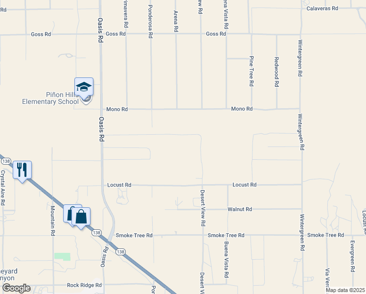 map of restaurants, bars, coffee shops, grocery stores, and more near 10823 Daisy Lane in Piñon Hills