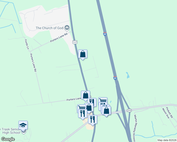 map of restaurants, bars, coffee shops, grocery stores, and more near 29 South Trade Way in Rocky Point
