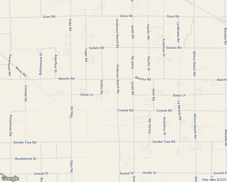 map of restaurants, bars, coffee shops, grocery stores, and more near 10824 Anderson Ranch Road in Phelan