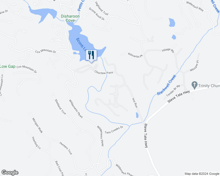 map of restaurants, bars, coffee shops, grocery stores, and more near 43 Osi Way in Jasper