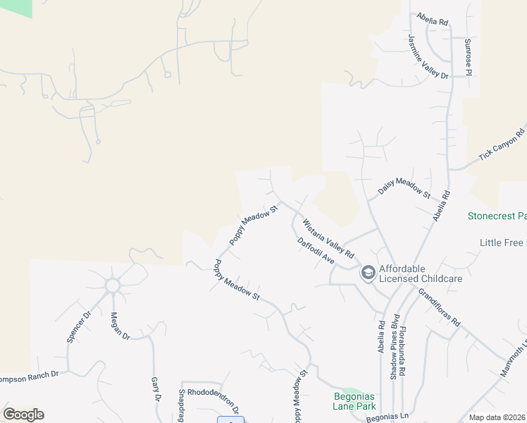 map of restaurants, bars, coffee shops, grocery stores, and more near 15139 Poppy Meadow Street in Santa Clarita