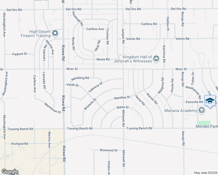 map of restaurants, bars, coffee shops, grocery stores, and more near 21210 Wisteria Street in Apple Valley