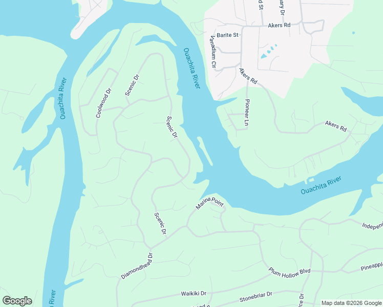 map of restaurants, bars, coffee shops, grocery stores, and more near 233 Scenic Drive in Hot Springs