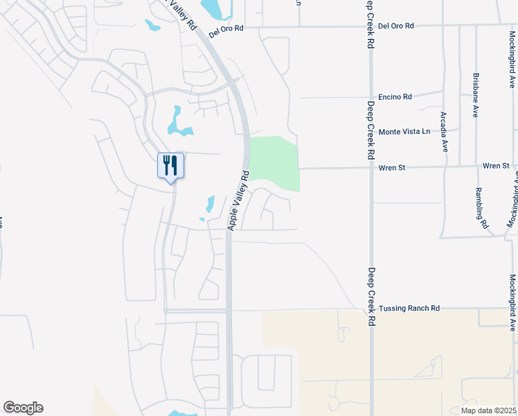 map of restaurants, bars, coffee shops, grocery stores, and more near 10818 Toyon Court in Apple Valley