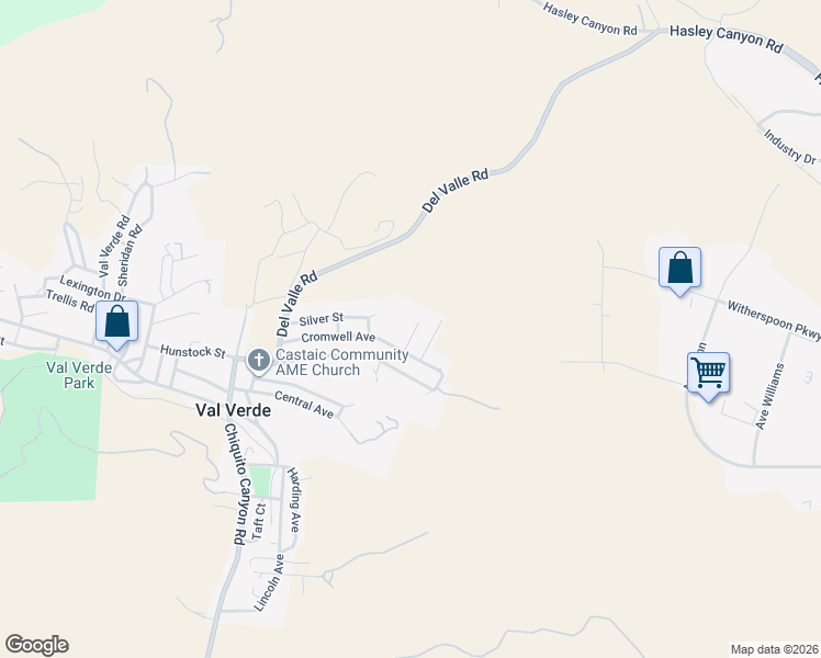map of restaurants, bars, coffee shops, grocery stores, and more near Lomita Drive in Val Verde