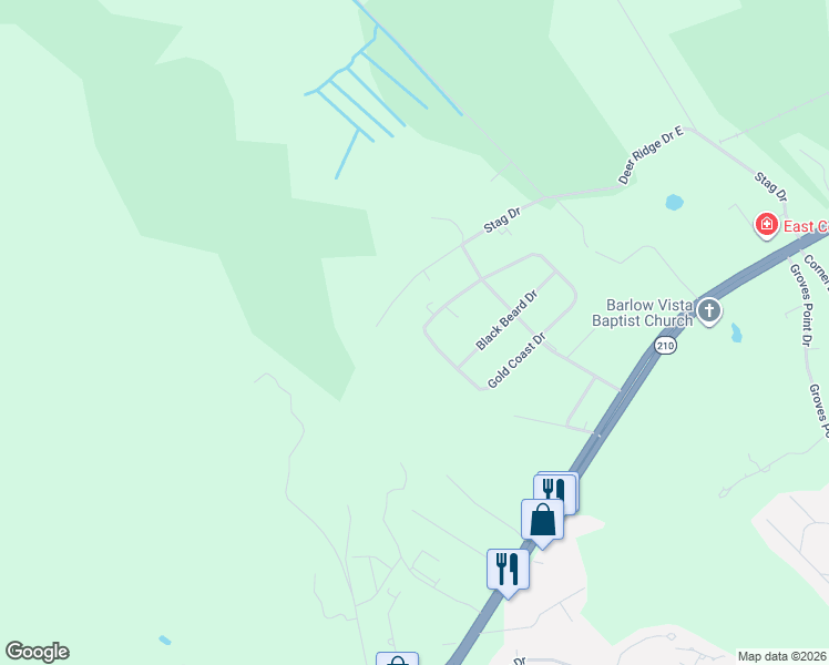 map of restaurants, bars, coffee shops, grocery stores, and more near 211 Gold Coast Drive in Hampstead