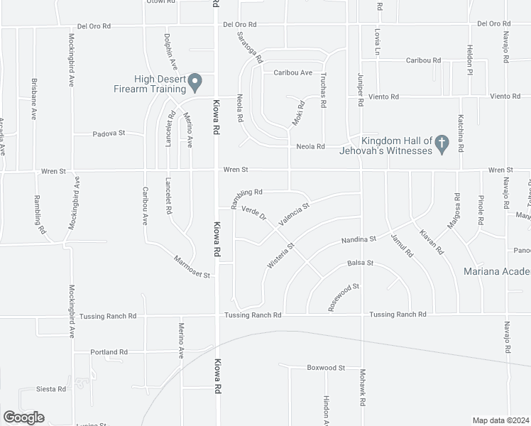 map of restaurants, bars, coffee shops, grocery stores, and more near 21032 Verde Drive in Apple Valley