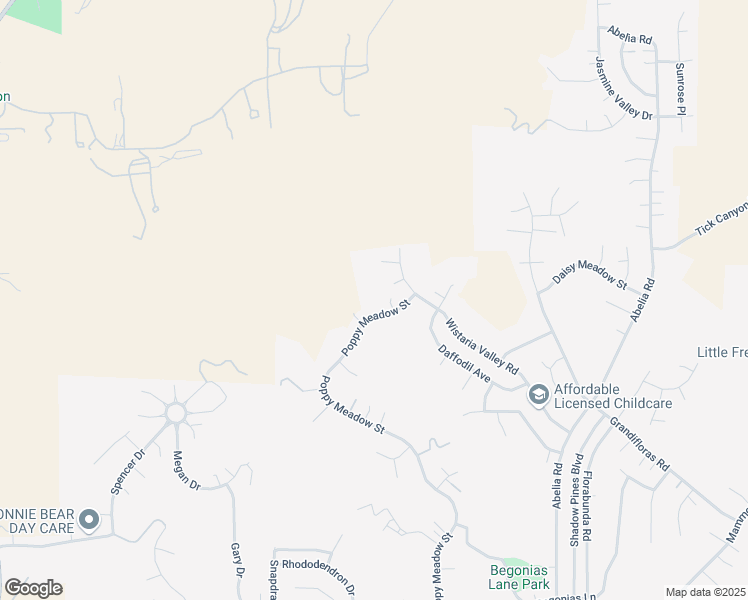 map of restaurants, bars, coffee shops, grocery stores, and more near 15155 Poppy Meadow Street in Santa Clarita