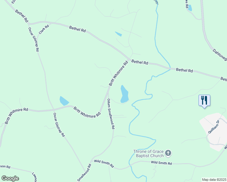 map of restaurants, bars, coffee shops, grocery stores, and more near 5668 Odum Smallwood Road in Gainesville