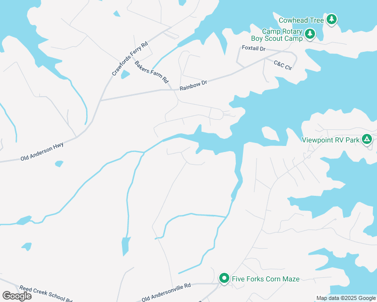 map of restaurants, bars, coffee shops, grocery stores, and more near 685 Gardner Lane in Hartwell