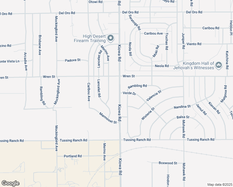 map of restaurants, bars, coffee shops, grocery stores, and more near 10781 Merino Avenue in Apple Valley