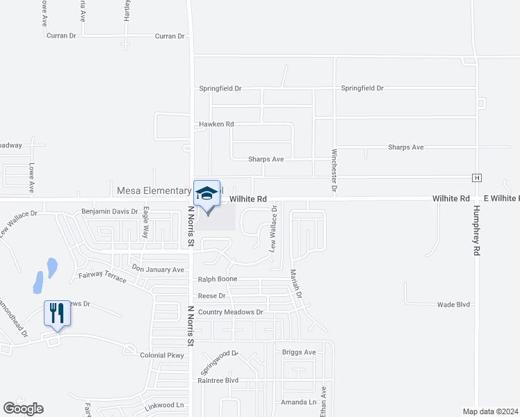 map of restaurants, bars, coffee shops, grocery stores, and more near 120 Fireball Drive in Clovis