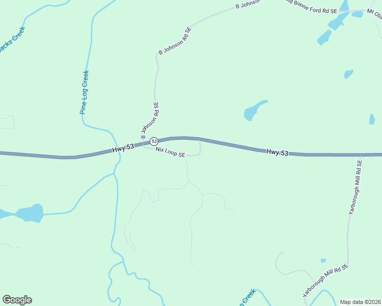 map of restaurants, bars, coffee shops, grocery stores, and more near 236 Nix Loop Southeast in Fairmount