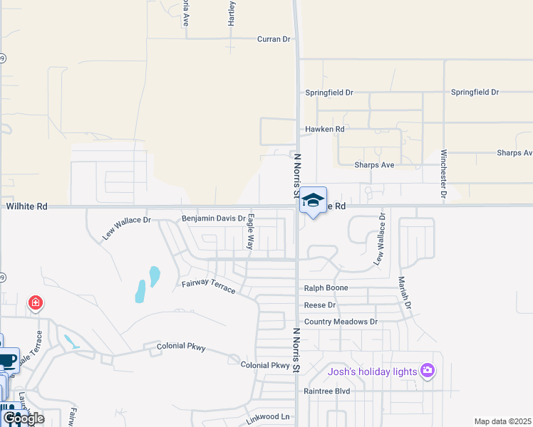 map of restaurants, bars, coffee shops, grocery stores, and more near 3812 Benjamin Davis Drive in Clovis
