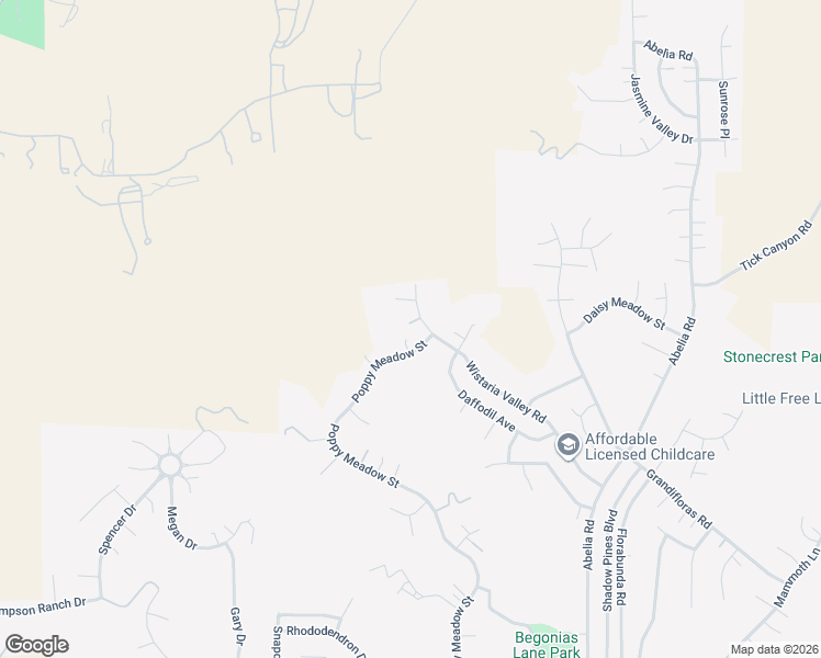 map of restaurants, bars, coffee shops, grocery stores, and more near 15139 Poppy Meadow Street in Santa Clarita