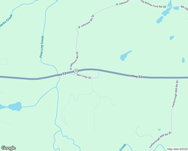 map of restaurants, bars, coffee shops, grocery stores, and more near 236 Nix Loop Southeast in Fairmount