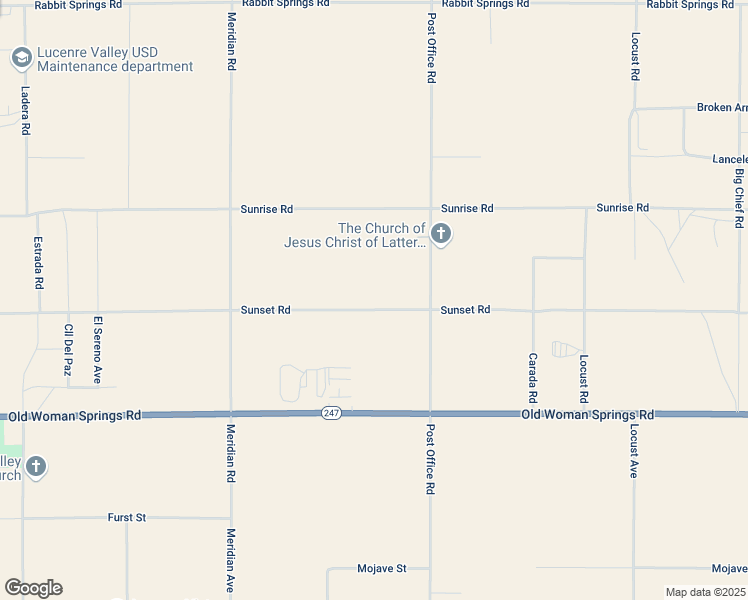 map of restaurants, bars, coffee shops, grocery stores, and more near 33990 Sunset Road in Lucerne Valley