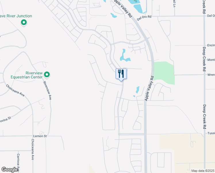 map of restaurants, bars, coffee shops, grocery stores, and more near 10875 Green Valley Road in Apple Valley