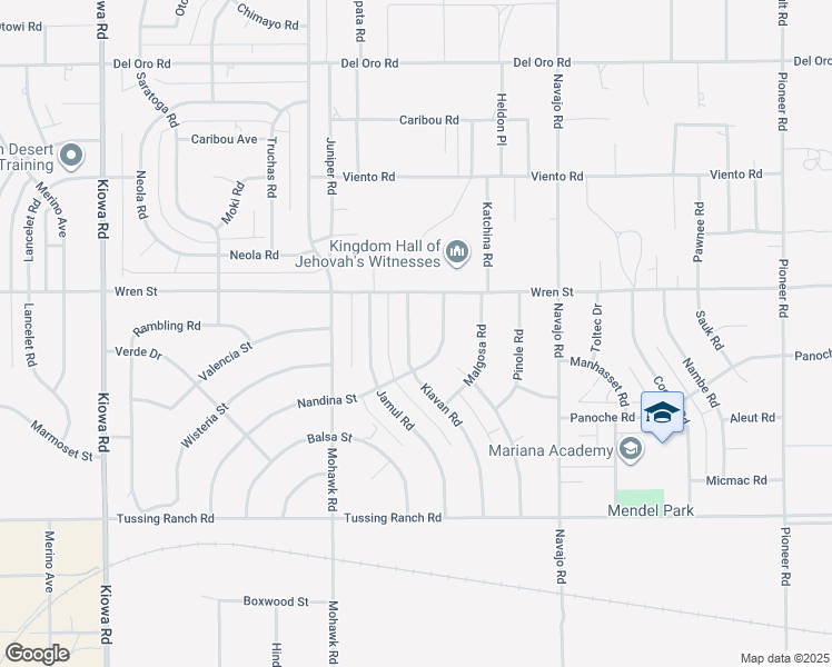 map of restaurants, bars, coffee shops, grocery stores, and more near 10833 Kiavan Road in Apple Valley