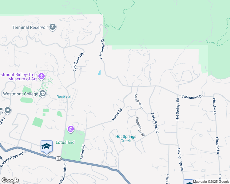 map of restaurants, bars, coffee shops, grocery stores, and more near 2 East Mountain Drive in Montecito