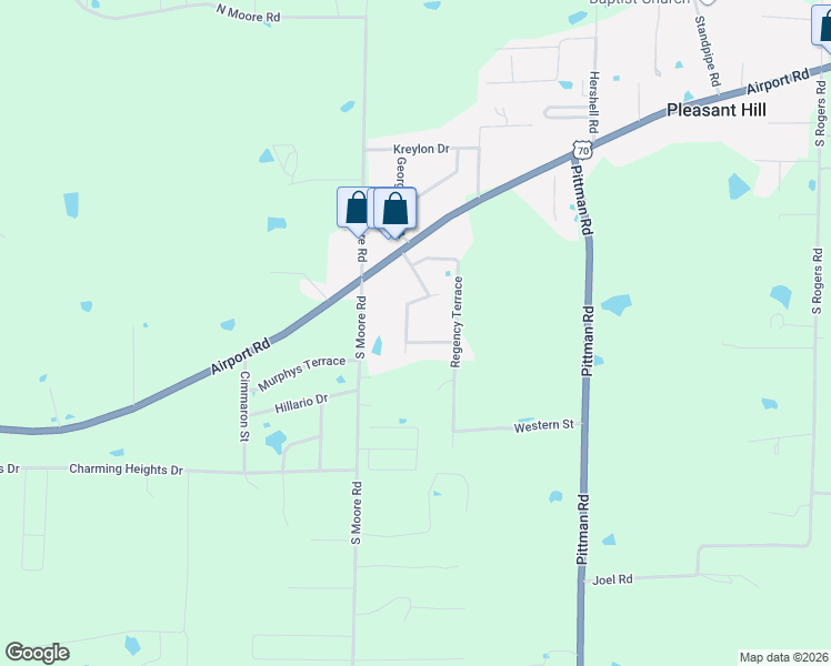 map of restaurants, bars, coffee shops, grocery stores, and more near 203 Crooked Oak Terrace in Hot Springs