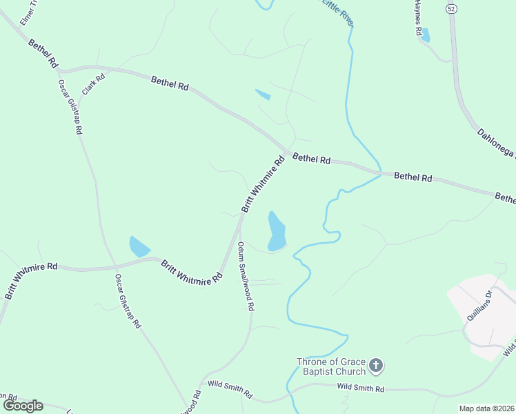 map of restaurants, bars, coffee shops, grocery stores, and more near 5630 Britt Whitmire Road in Gainesville