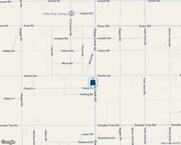 map of restaurants, bars, coffee shops, grocery stores, and more near 10922 Sheep Creek Road in Phelan