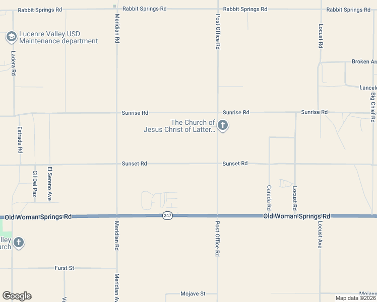 map of restaurants, bars, coffee shops, grocery stores, and more near 33990 Sunset Road in Lucerne Valley