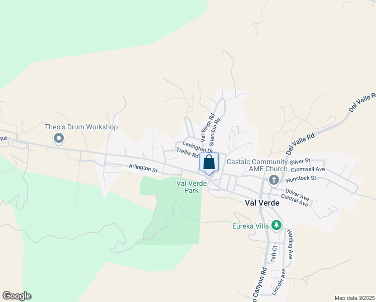 map of restaurants, bars, coffee shops, grocery stores, and more near 30257 Trellis Road in Castaic