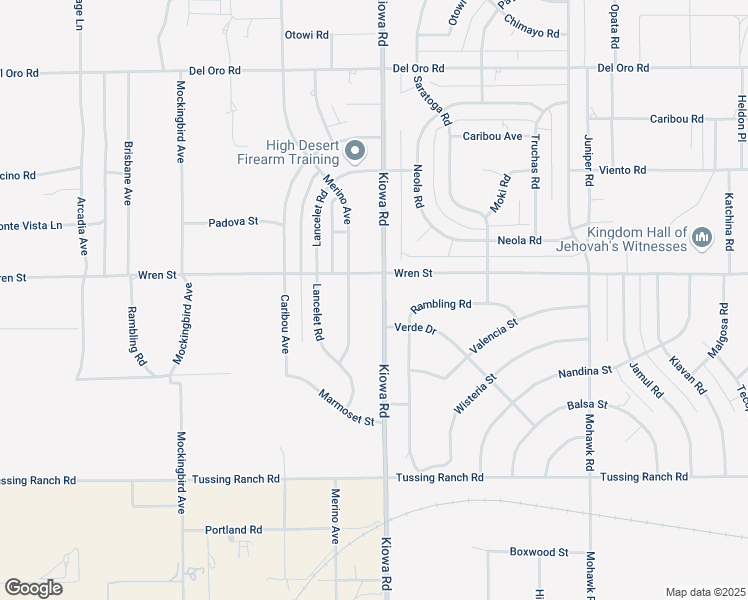 map of restaurants, bars, coffee shops, grocery stores, and more near 10850 Kiowa Road in Apple Valley