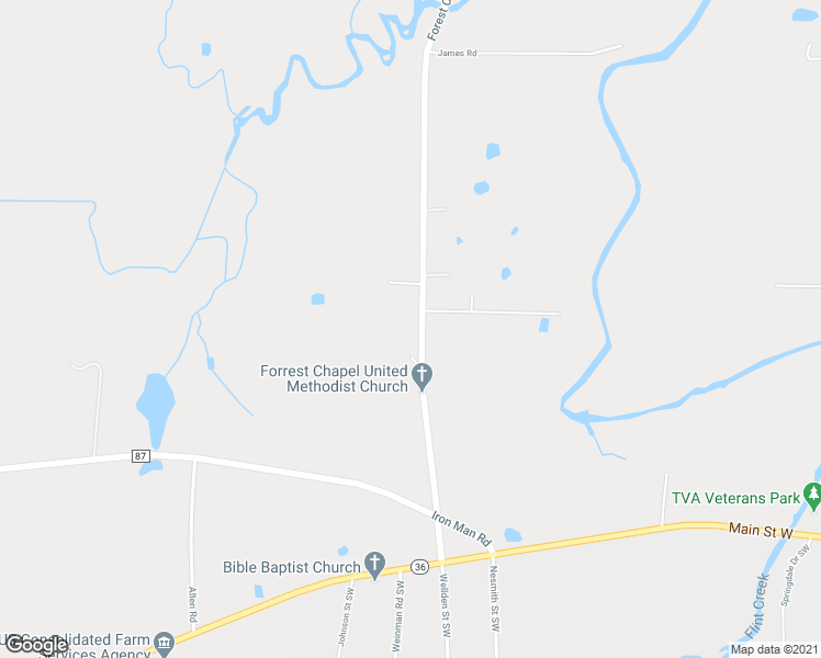 map of restaurants, bars, coffee shops, grocery stores, and more near 264 Forest Chapel Road in Hartselle