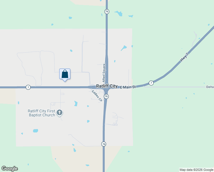 map of restaurants, bars, coffee shops, grocery stores, and more near in Ratliff City