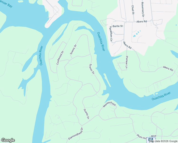 map of restaurants, bars, coffee shops, grocery stores, and more near 218 Scenic Drive in Hot Springs