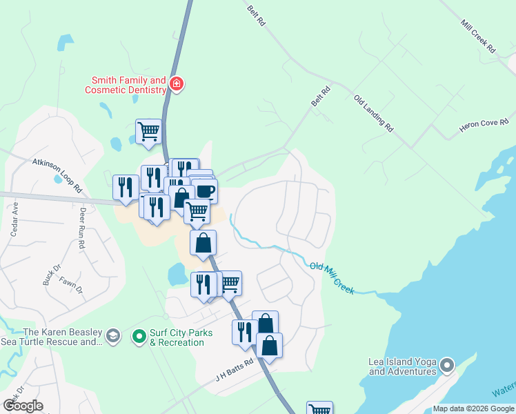 map of restaurants, bars, coffee shops, grocery stores, and more near 200 Gateway Condos Drive in Hampstead