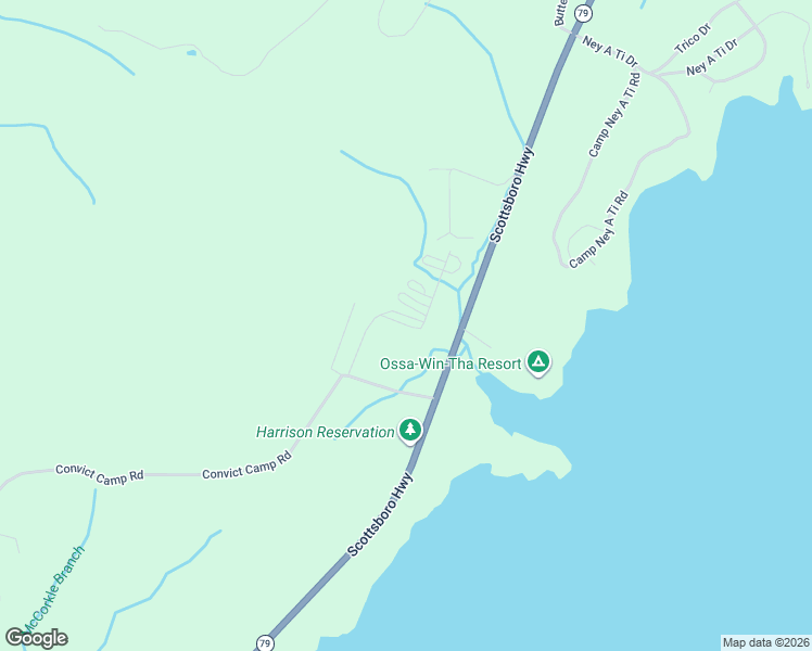 map of restaurants, bars, coffee shops, grocery stores, and more near 6 Convict Camp Road in Guntersville