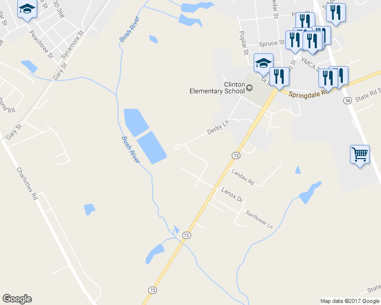 map of restaurants, bars, coffee shops, grocery stores, and more near 209 Preakness Patti in Clinton