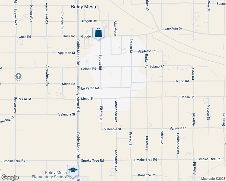 map of restaurants, bars, coffee shops, grocery stores, and more near 9915 Le Panto Road in Phelan