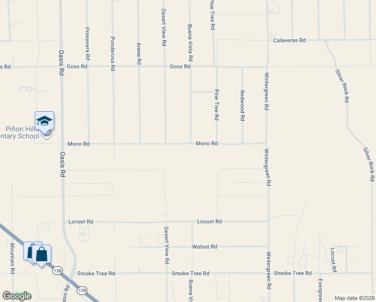 map of restaurants, bars, coffee shops, grocery stores, and more near 1387 Mono Road in Piñon Hills