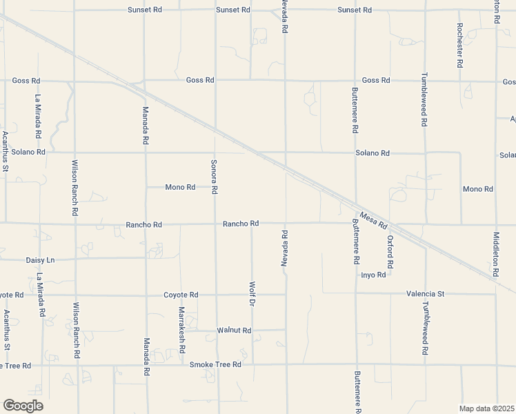 map of restaurants, bars, coffee shops, grocery stores, and more near Wolf Drive in Phelan