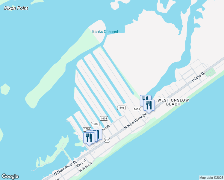 map of restaurants, bars, coffee shops, grocery stores, and more near 7052 7th Street in Surf City