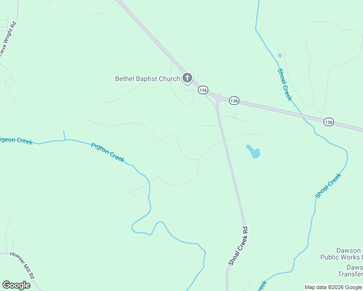 map of restaurants, bars, coffee shops, grocery stores, and more near 378 Pigeon Creek Drive in Dawsonville