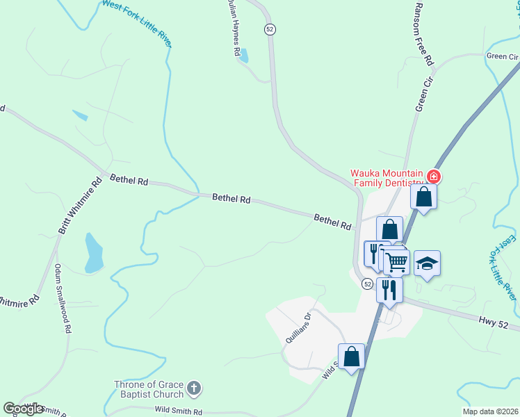 map of restaurants, bars, coffee shops, grocery stores, and more near 5455 Bethel Road in Clermont