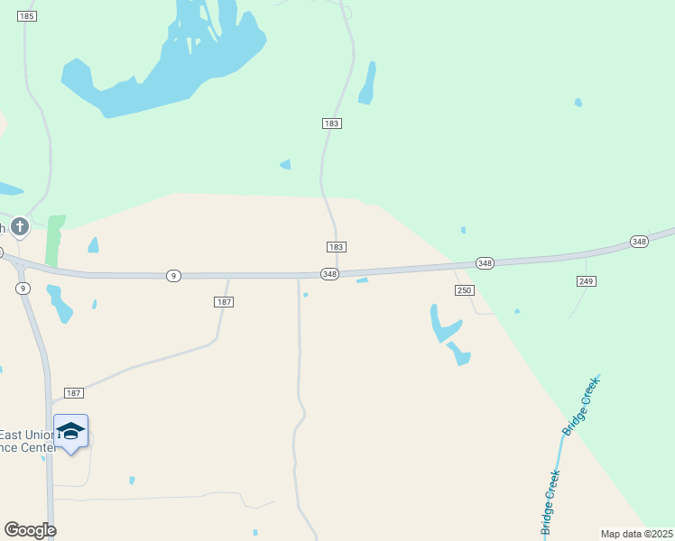 map of restaurants, bars, coffee shops, grocery stores, and more near 1001 County Road 183 in Blue Springs