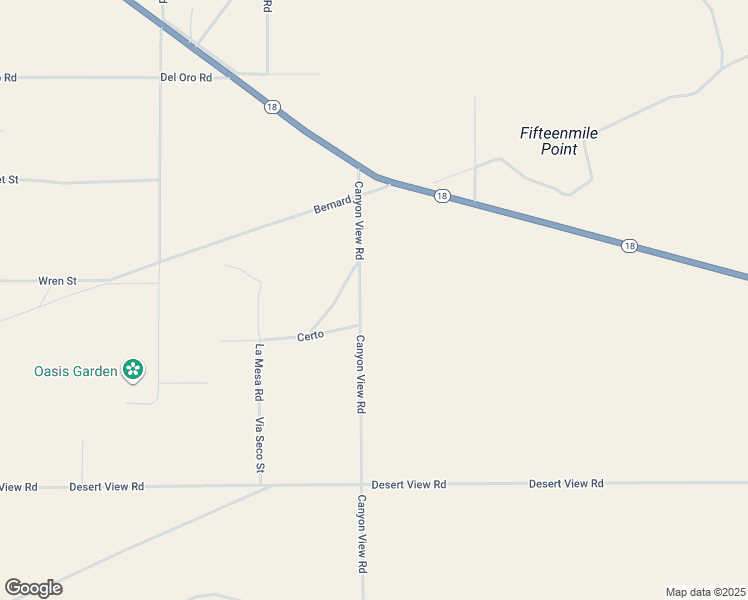 map of restaurants, bars, coffee shops, grocery stores, and more near Canyon View Road in San Bernardino County