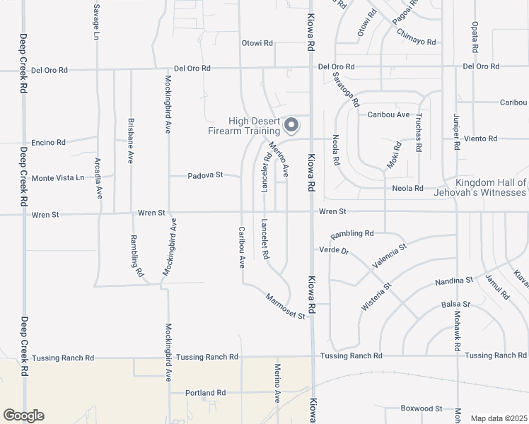 map of restaurants, bars, coffee shops, grocery stores, and more near Lancelet Road in Apple Valley