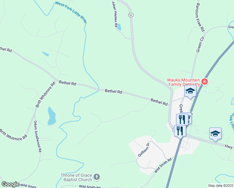 map of restaurants, bars, coffee shops, grocery stores, and more near 5473 Bethel Road in Clermont