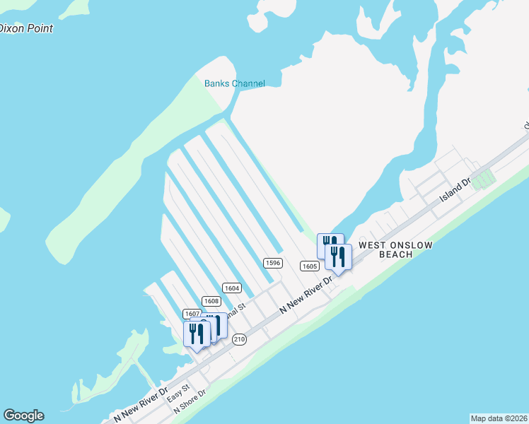 map of restaurants, bars, coffee shops, grocery stores, and more near 9061 West 9th Street in Surf City