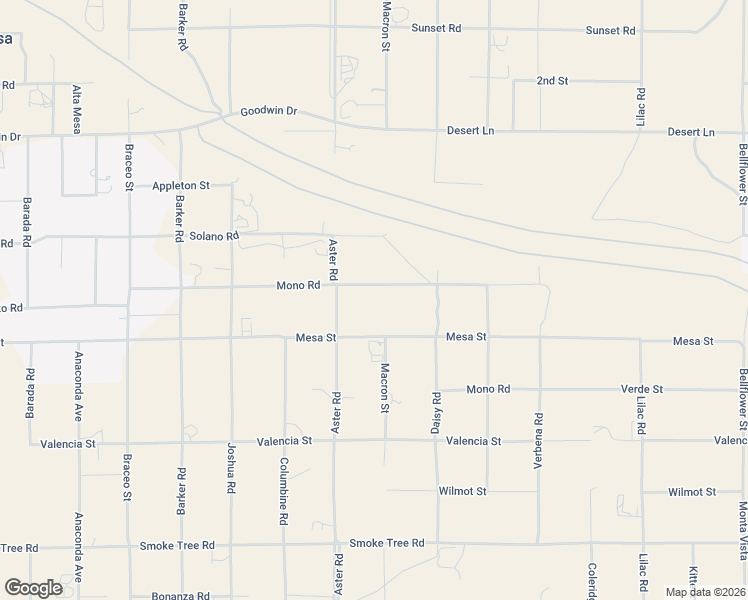 map of restaurants, bars, coffee shops, grocery stores, and more near 10575 Mono Road in Victorville