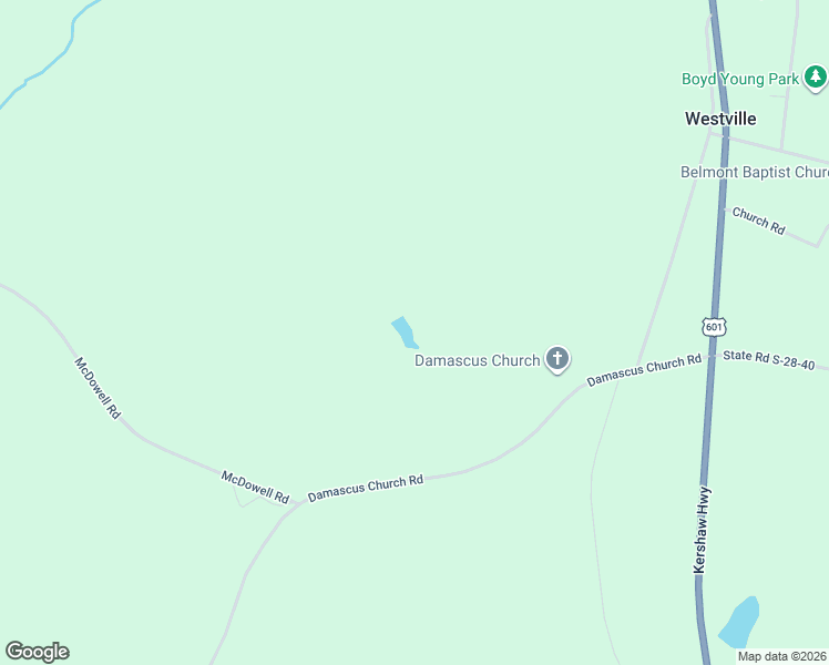 map of restaurants, bars, coffee shops, grocery stores, and more near 4042 Damascus Church Road in Westville